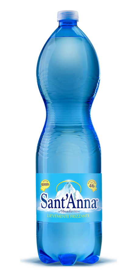 Eau Sant'Anna, faible résidu sec, pure et agréable à boire